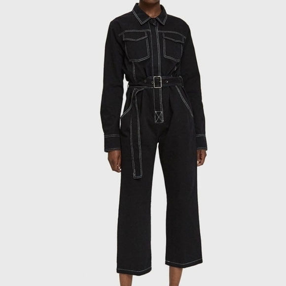 Farrow Parson Workwear Jumpsuit Coverall Overall Black Size S - Picture 1 of 13